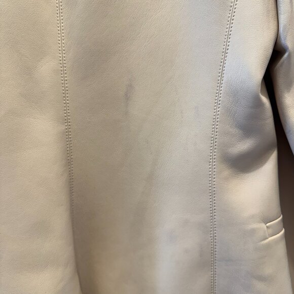 Alice + Olivia Macey Faux Beige Leather Blazer - Picture 11 of 15